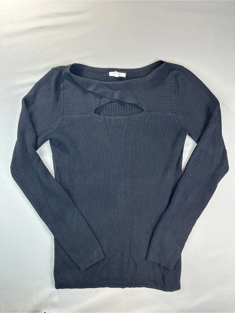 maurices Ribbed Cutout Sweater in Black Size Small Long Sleeve Pullover